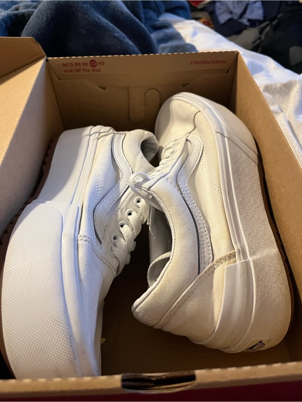 Vans Women's White Low-Top Canvas Sneakers size 7 Old Skool Stac